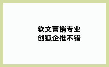 软文营销专业创狐企推不错