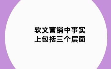 软文营销中事实上包括三个层面