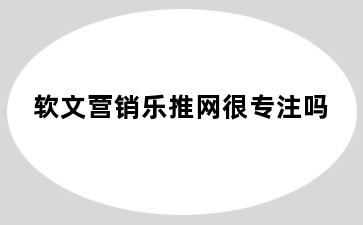 软文营销乐推网很专注吗