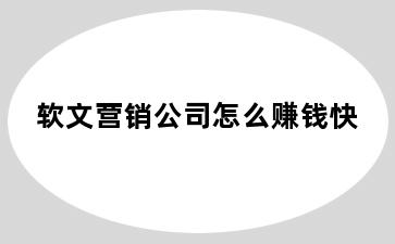 软文营销公司怎么赚钱快