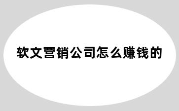 软文营销公司怎么赚钱的