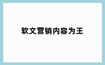 软文营销内容为王