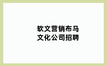 软文营销布马文化公司招聘