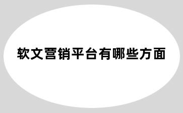 软文营销平台有哪些方面