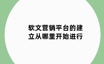 软文营销平台的建立从哪里开始进行