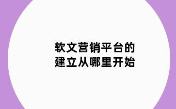 软文营销平台的建立从哪里开始