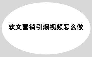 软文营销引爆视频怎么做