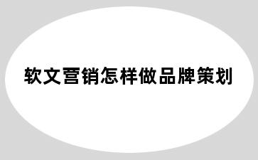 软文营销怎样做品牌策划