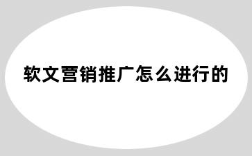 软文营销推广怎么进行的