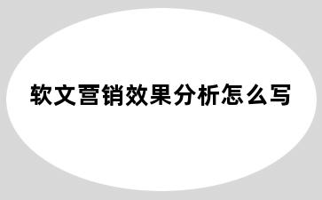 软文营销效果分析怎么写