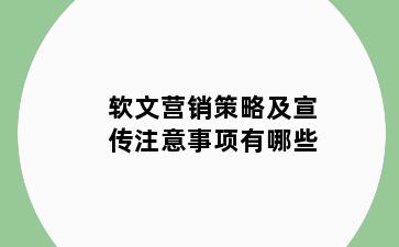 软文营销策略及宣传注意事项有哪些