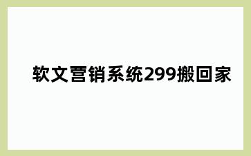 软文营销系统299搬回家