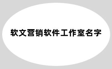 软文营销软件工作室名字