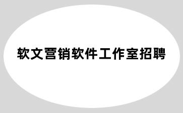 软文营销软件工作室招聘