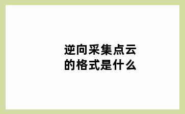 逆向采集点云的格式是什么