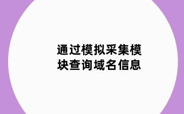 通过模拟采集模块查询域名信息