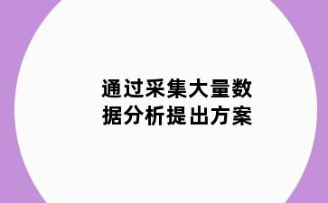 通过采集大量数据分析提出方案