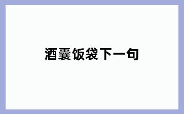 酒囊饭袋下一句