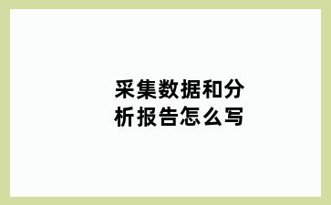 采集数据和分析报告怎么写