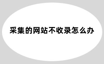 采集的网站不收录怎么办