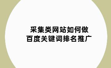 采集类网站如何做百度关键词排名推广