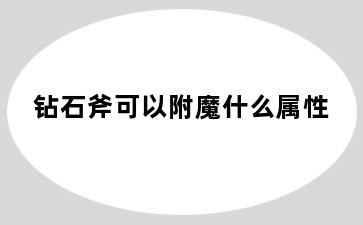 钻石斧可以附魔什么属性