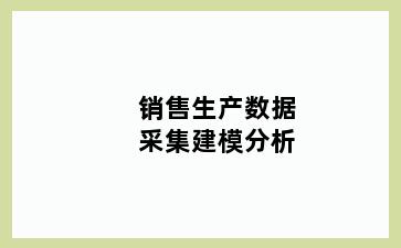 销售生产数据采集建模分析