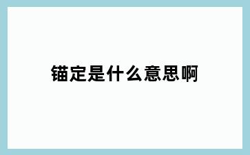 锚定是什么意思啊