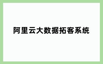 阿里云大数据拓客系统