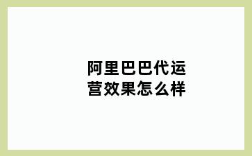 阿里巴巴代运营效果怎么样