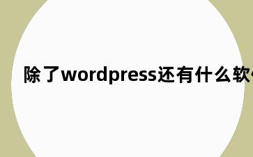 除了wordpress还有什么软件