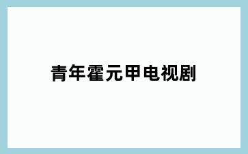 青年霍元甲电视剧