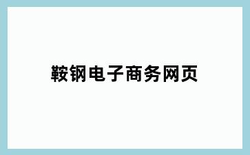 鞍钢电子商务网页