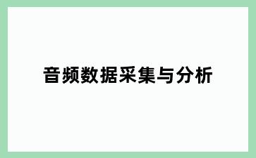 音频数据采集与分析