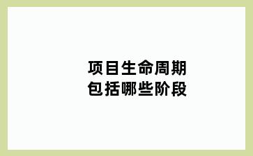 项目生命周期包括哪些阶段