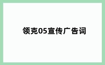 领克05宣传广告词