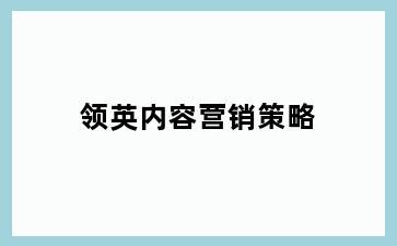 领英内容营销策略