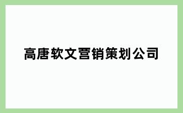 高唐软文营销策划公司