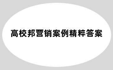 高校邦营销案例精粹答案