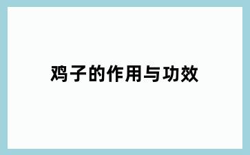 鸡子的作用与功效