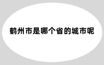 鹤州市是哪个省的城市呢