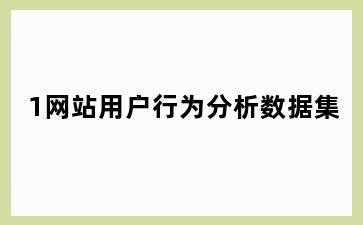 1网站用户行为分析数据集