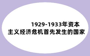 1929-1933年资本主义经济危机首先发生的国家