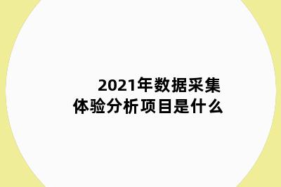 2021年数据采集体验分析项目是什么