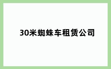 30米蜘蛛车租赁公司