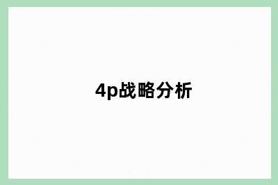 4p战略分析