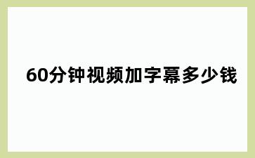 60分钟视频加字幕多少钱