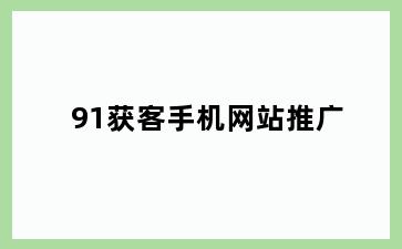 91获客手机网站推广