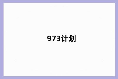 973计划