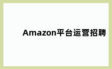 Amazon平台运营招聘